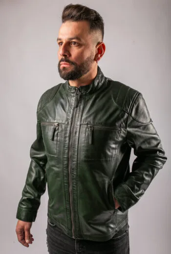 Dublin Pure Leather Jacket Green