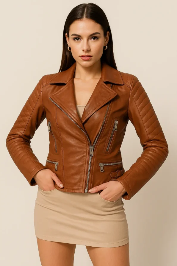 Blusão em Pele Bristol Brown
