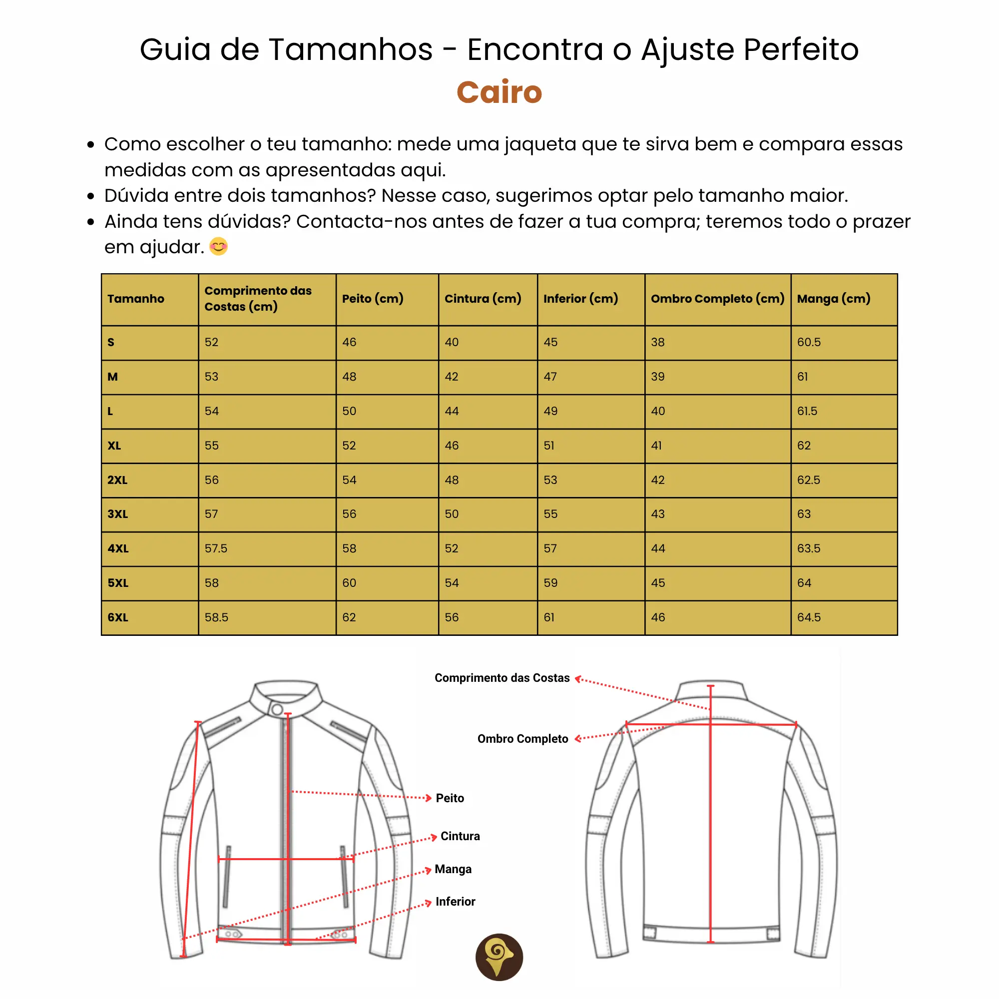 Cairo Size Guide