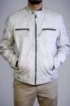 Blusão em pele Helsinki branco sujo