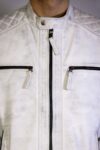 Blusão em pele Helsinki branco sujo