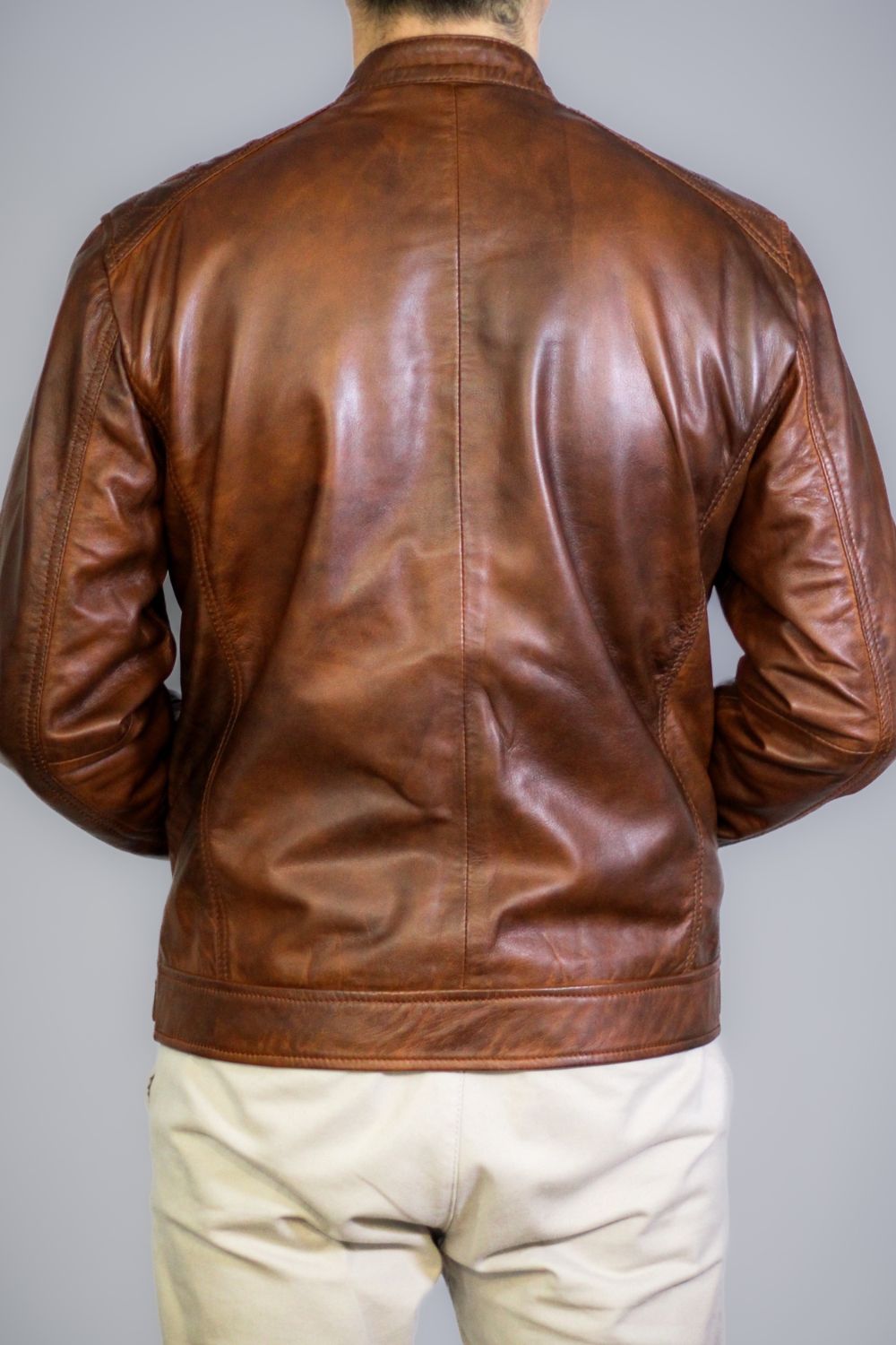 Blusão em pele Brujas antique