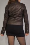 Blusão em pele Cleopatra castanho