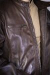 Blusão em pele Copenhague café