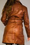 Casaco longo em pele Calafate castanho claro